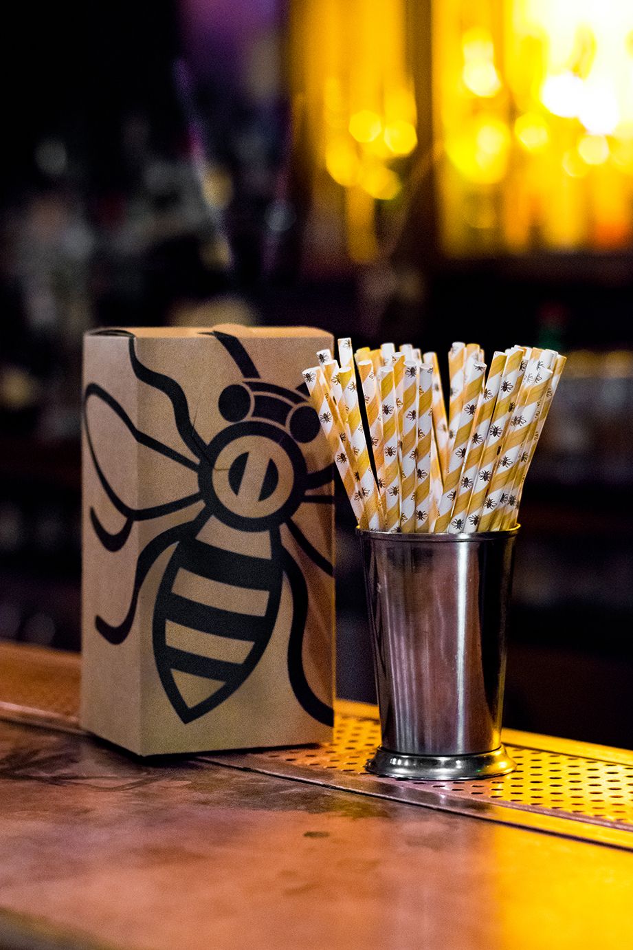 Manchester Bee Paper Straw